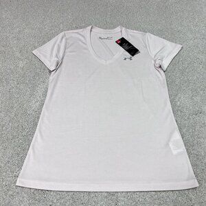 Under Armour T-Shirt Women’s Pink Short Sleeve V Neck Size Small Loose NWT